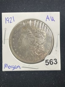 1921 AU Morgan Silver Dollar Coin
