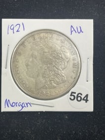 1921 AU Morgan Silver Dollar Coin