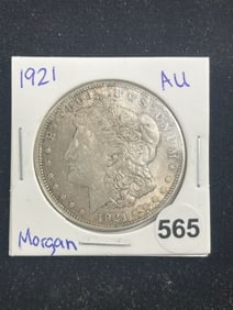 1921 AU Morgan Silver Dollar Coin