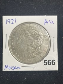 1921 AU Morgan Silver Dollar Coin