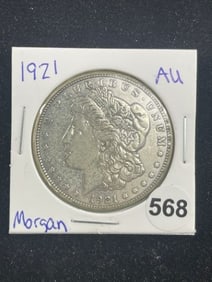 1921 AU Morgan Silver Dollar Coin