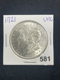 1921 UNC Morgan Silver Dollar Coin