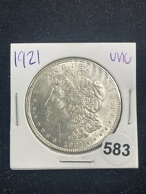 1921 UNC Morgan Silver Dollar Coin