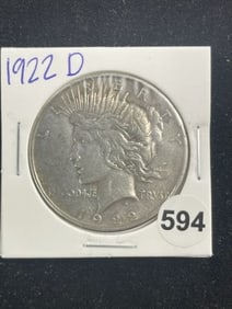 1922 D Peace Silver Dollar Coin