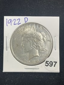 1922 D Peace Silver Dollar Coin