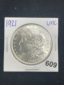 1921 UNC Morgan Silver Dollar Coin