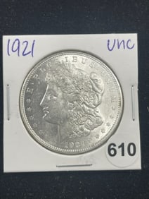 1921 UNC Morgan Silver Dollar Coin