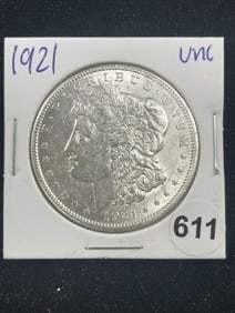 1921 UNC Morgan Silver Dollar Coin