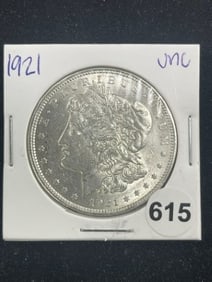 1921 UNC Morgan Silver Dollar Coin