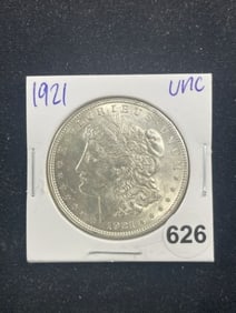 1921 UNC Morgan Silver Dollar Coin