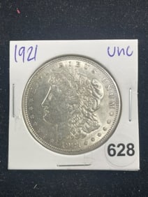 1921 UNC Morgan Silver Dollar Coin