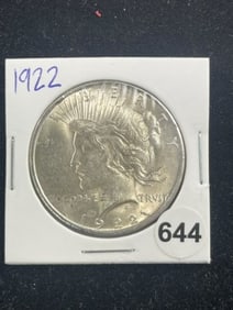 1922 Peace Silver Dollar Coin