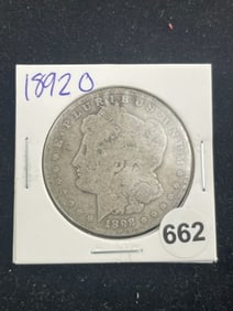 1892 O Morgan Silver Dollar Coin