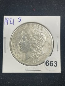 1921 S Morgan Silver Dollar Coin