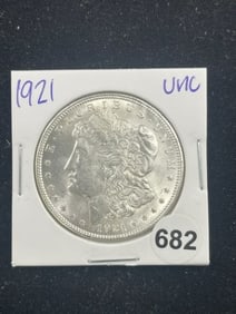 1921 UNC Morgan Silver Dollar Coin