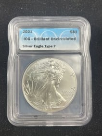 2021 Type II UNC Silver Eagle Coin