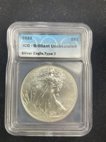 2021 Type II UNC Silver Eagle Coin