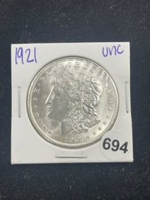 1921 UNC Morgan Silver Dollar Coin