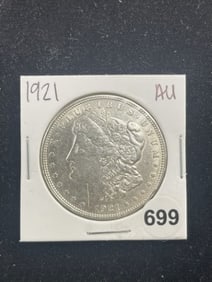 1921 AU Morgan Silver Dollar Coin