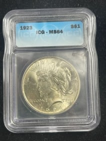 1923 MS64 Peace Silver Dollar Coin