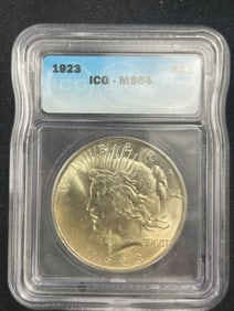 1923 MS64 Peace Silver Dollar Coin
