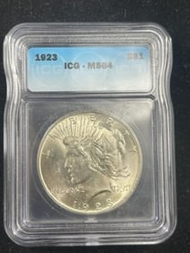 1923 MS64 Peace Silver Dollar Coin