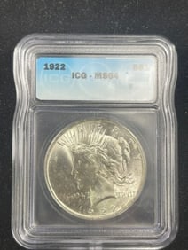 1922 MS64 Peace Silver Dollar Coin