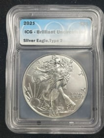 2021 Type II UNC Silver Eagle Coin