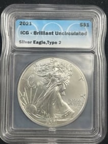 2021 Type II UNC Silver Eagle Coin