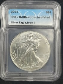2021 Type II UNC Silver Eagle Coin