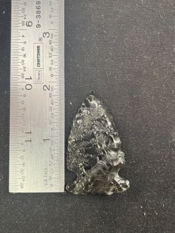 1 & 7/8" Obsidian Point Indian Artifact Arrowhead (1 of 4)
