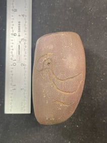 Engraved Pipe Indian Artifact Arrowhead