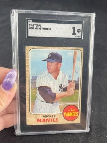 1968 Topps Mickey Mantle Baseball Card (1 of 2)