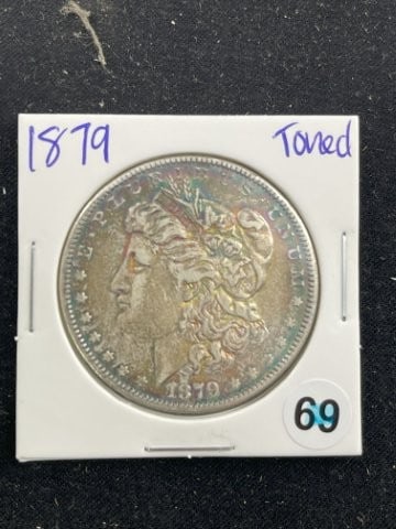 1879 Toned Morgan Silver Dollar Coin (1 of 2)