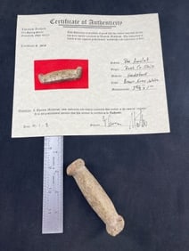 Bar Amulet with Thomas Matthews COA from Ross County, Ohio Indian Artifact Arrowhead
