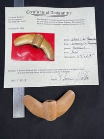 Whales Tail Bannerstone Broken & Glued with Thomas Matthews COA from Lycoming County, Pennsylvania