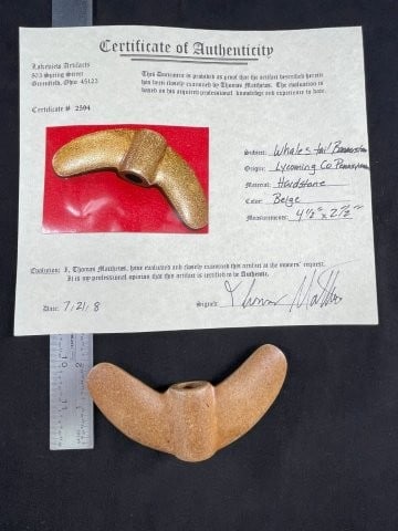 Whales Tail Bannerstone Broken & Glued with Thomas Matthews COA from Lycoming County, Pennsylvania (1 of 6)