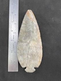 Large Dovetail Broken & Glued & Tip Chipped Indian Artifact Arrowhead