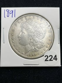 1891 Morgan Silver Dollar Coin