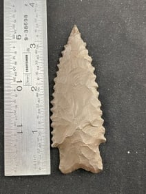 Hematite Dalton Indian Artifact Arrowhead