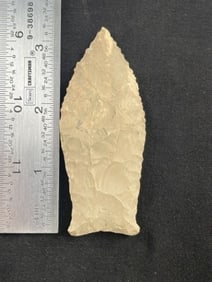 Unfluted Cumberland Indian Artifact Arrowhead