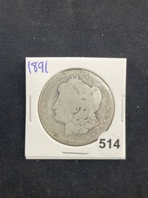 1891 Morgan Silver Dollar Coin