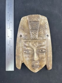 Pre-Columbian Stone Face Effigy Gorget Indian Artifact Arrowhead