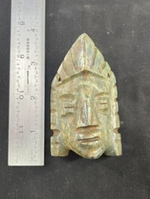 Pre-Columbian Stone Face Effigy Gorget Indian Artifact Arrowhead