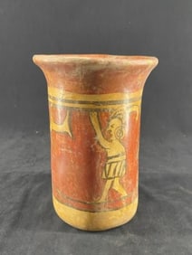 Pre-Columbian Pottery Vessel has slight damage nice paint