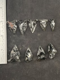 Obsidian Arrow Points