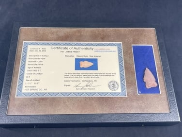 Novaculite Arrowhead with COA Indian Artifact Arrowhead