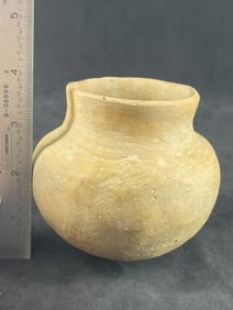 Miniature Mississippian Bottle has repair Indian Artifact Arrowhead