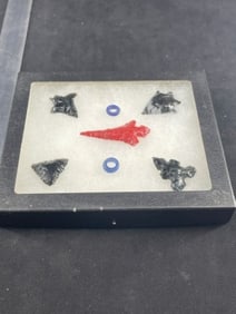 Obsidian Points in Riker Frame