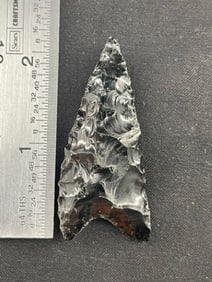 Obsidian Dalton Indian Artifact Arrowhead